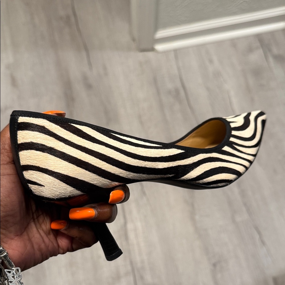 Preview International Black and White Zebra Heels